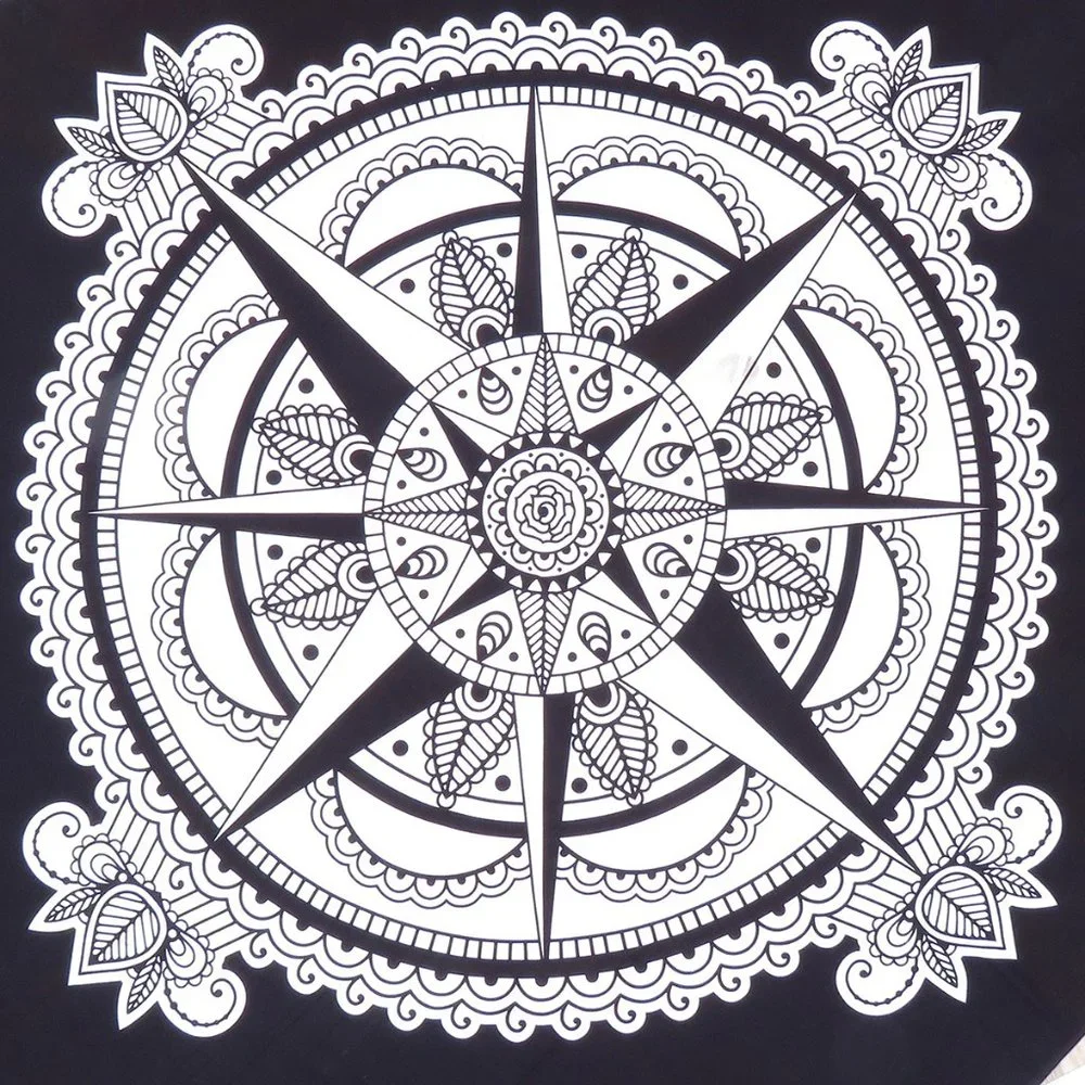 Oussum Black & White Mandala Bedsheet Home Décor Cotton Wall Hanging Tapestry